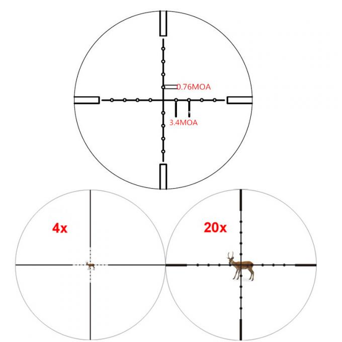 Thermal 20x50mm Hunting Rifle Scope Objective Lens Diameter 50mm